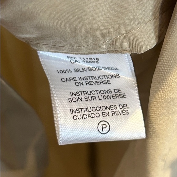 Michael Kors 100% Silk Khaki Shirt Dress Roll Tab Sleeves Size XL - Picture 4 of 13